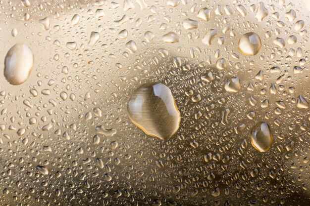 Background covered with water drops in closeup view