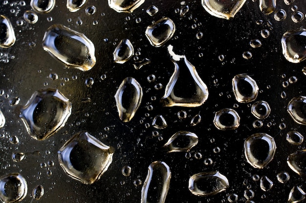 Background covered with water drops in closeup