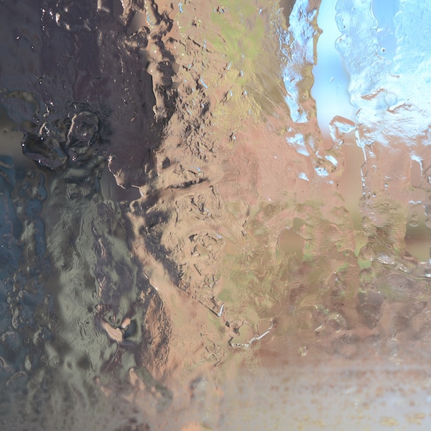 Background of the crystalline texture of ice on the surface of the glass