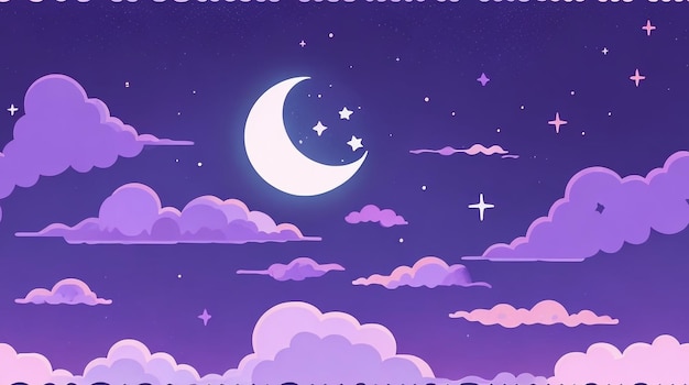 Background of cute clouds and night sky