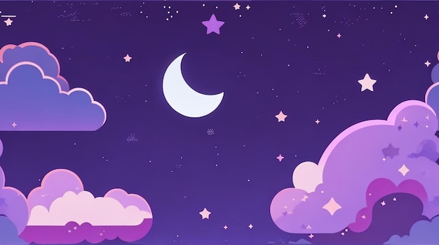 Background of Cute Clouds and Night Sky