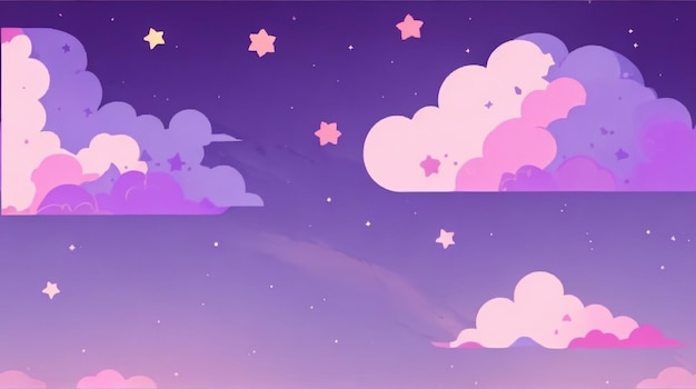 Premium AI Image | Background of Cute Clouds and Starlit Skies