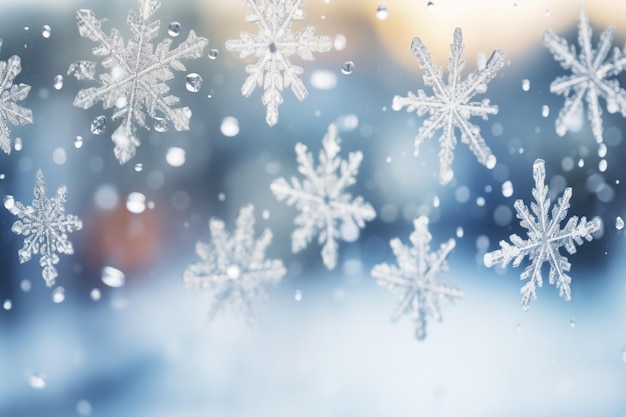 Background of cute snowflakes