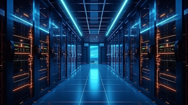 Background of a data center hosting of digital content GENERATE AI