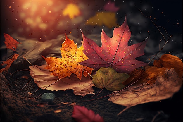 background design 3d autumn banner