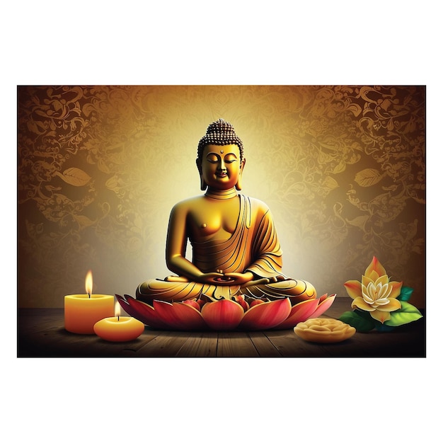 Photo background design image for happy vesakbuddhist day throughout the world