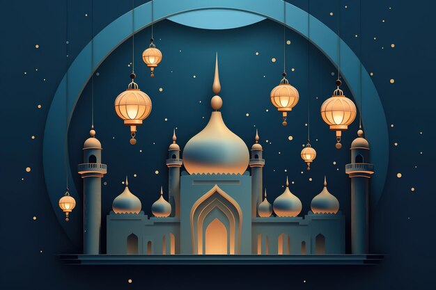 Background design for Muslim festival Eid Mubarak illustration