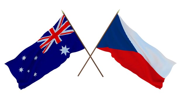 Background for designers illustrators National Independence Day Flags Australia and Czech Republic