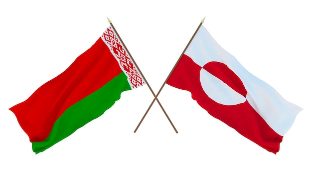 Background for designers illustrators National Independence Day Flags Belarus and Greenland