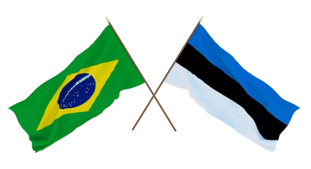 Background for designers illustrators National Independence Day Flags Brazil and Estonia