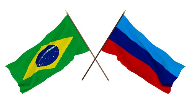 Background for designers illustrators National Independence Day Flags Brazil and Lugansk People's Republic