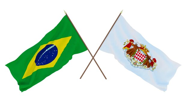 デザイナーイラストレーターの背景ブラジルとモナコの独立記念日旗