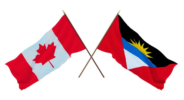 Background for designers illustrators National Independence Day Flags Canada and Barbuda