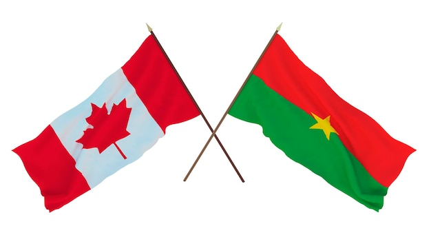 Background for designers illustrators National Independence Day Flags Canada and Burkina Faso