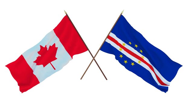 Background for designers illustrators National Independence Day Flags Canada and Cape Verde