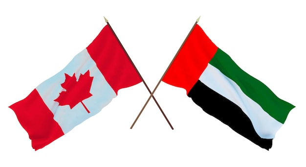 Background for designers illustrators National Independence Day Flags Canada and United Arab Emirates