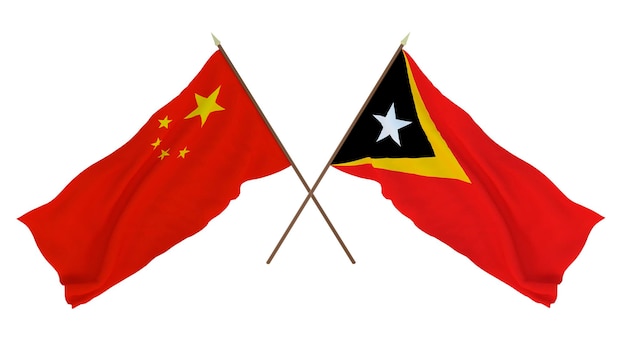 Background for designers illustrators National Independence Day Flags Chine and East Timor