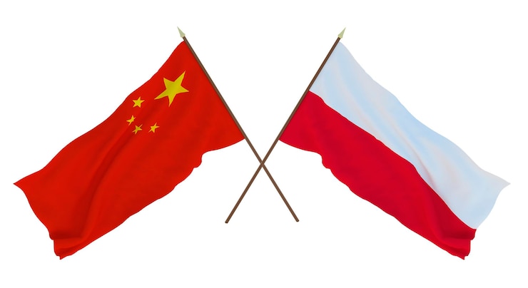 Photo 设计师的背景 插画家 国家独立日 中国和波兰的旗