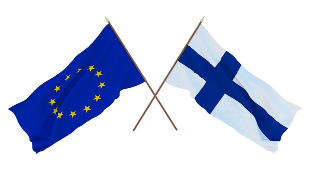 Background for designers illustrators National Independence Day Flags The European Union and Finland