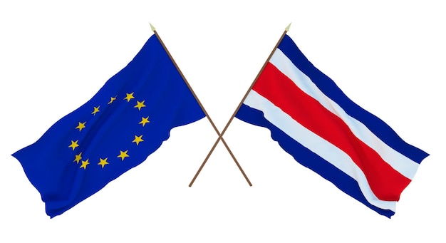 Background for designers illustrators National Independence Day Flags The European Union and Thailand