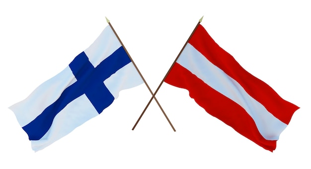 Background for designers illustrators National Independence Day Flags Finland and Austria