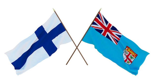 Background for designers illustrators National Independence Day Flags Finland and Fiji