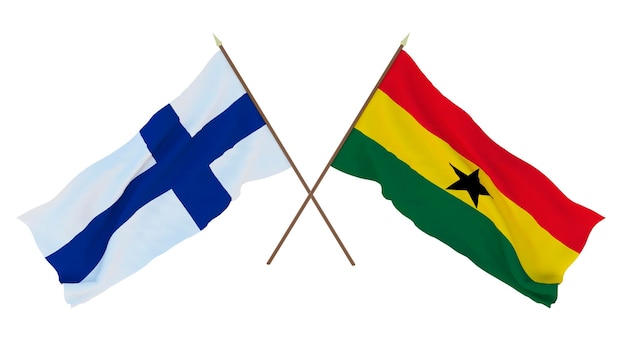 Background for designers illustrators National Independence Day Flags Finland and Ghana