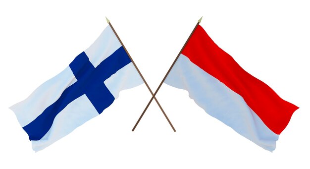 Background for designers illustrators National Independence Day Flags Finland and Indonesia