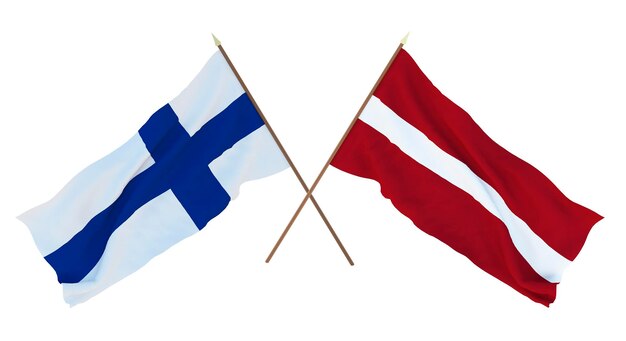 Background for designers illustrators National Independence Day Flags Finland and Latvia