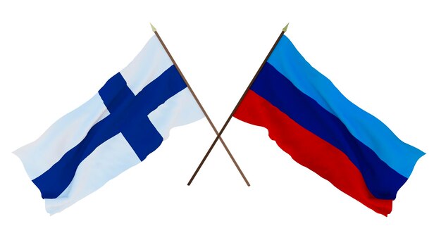 Background for designers illustrators National Independence Day Flags Finland and Lugansk People's Republic