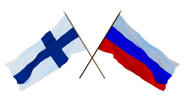 Background for designers illustrators National Independence Day Flags Finland and Russia