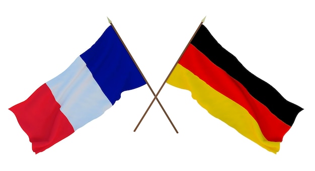 Background for designers illustrators National Independence Day Flags France and Germany