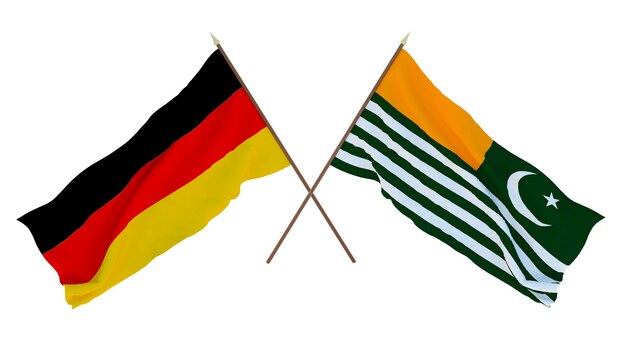 Background for designers illustrators National Independence Day Flags Germany and Azad Kashmir