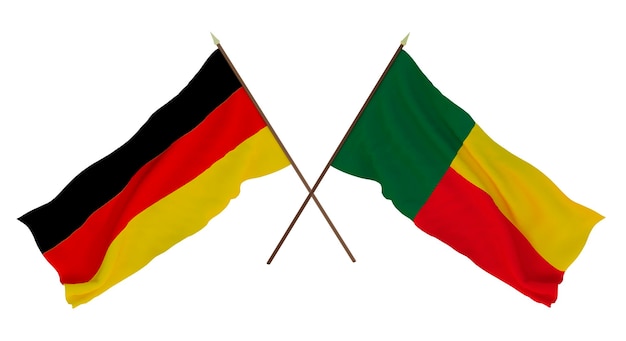 Background for designers illustrators National Independence Day Flags Germany and Benin