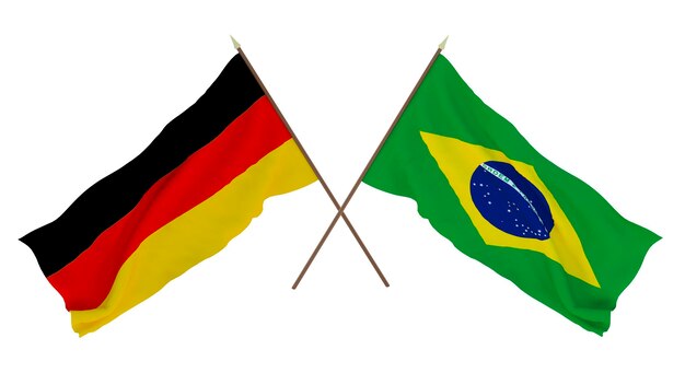 Background for designers illustrators National Independence Day Flags Germany and Brazil