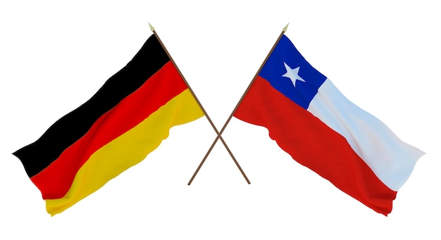 Background for designers illustrators National Independence Day Flags Germany and Chile