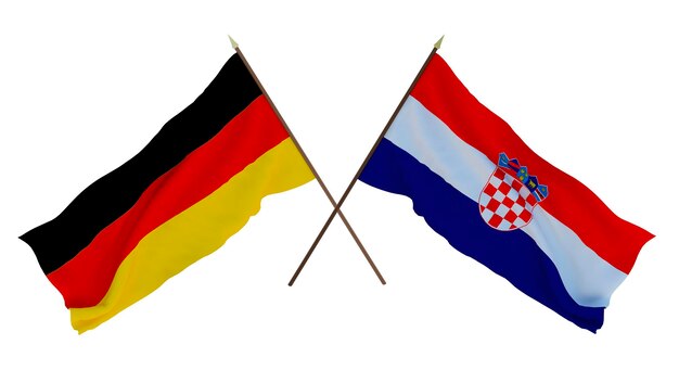 Background for designers illustrators National Independence Day Flags Germany and Croatia