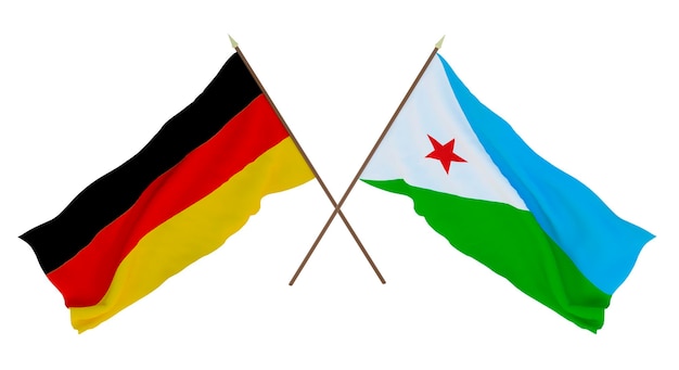 Background for designers illustrators National Independence Day Flags Germany and Djibouti