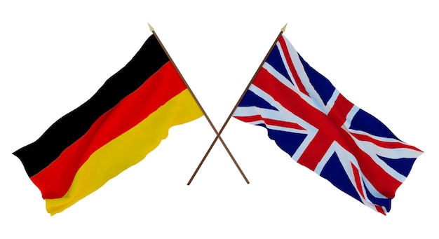 Background for designers illustrators National Independence Day Flags Germany and Great Britain