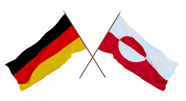 Background for designers illustrators National Independence Day Flags Germany and Greenland