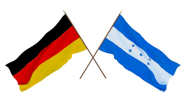 Background for designers illustrators National Independence Day Flags Germany and Honduras