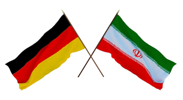 Background for designers illustrators National Independence Day Flags Germany and Iran