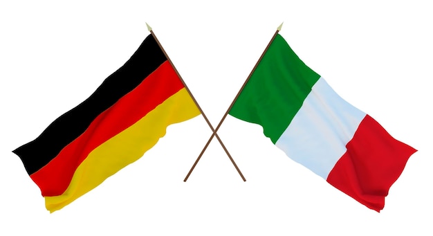 Background for designers illustrators National Independence Day Flags Germany and Italy