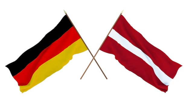 Background for designers illustrators National Independence Day Flags Germany and Latvia