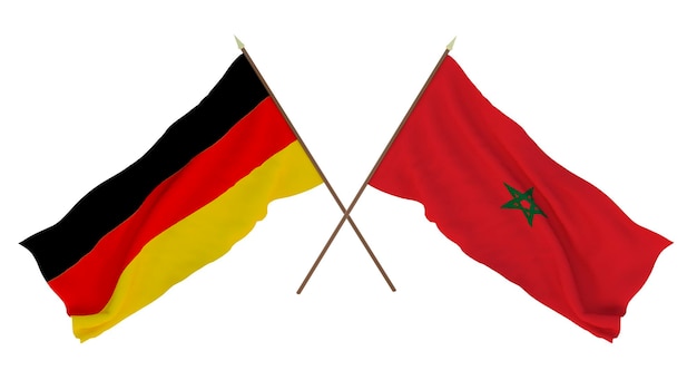 Background for designers illustrators National Independence Day Flags Germany and Morocco