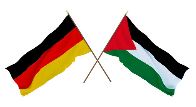 Background for designers illustrators National Independence Day Flags Germany and Palestine