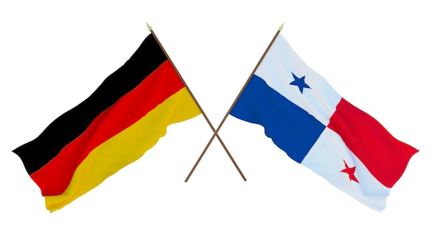 Background for designers illustrators National Independence Day Flags Germany and Panama