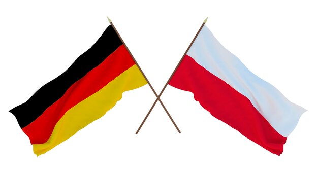 Background for designers illustrators National Independence Day Flags Germany and Poland