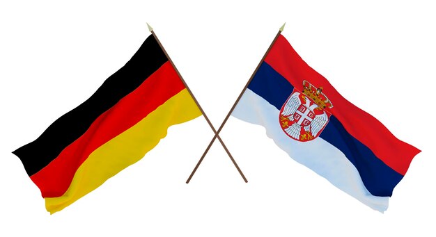 Background for designers illustrators National Independence Day Flags Germany and Serbia