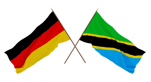 Background for designers illustrators National Independence Day Flags Germany and Tanzania